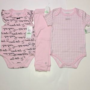 NWT-Calvin Klein Girls 3pc bodysuits/jogger pants